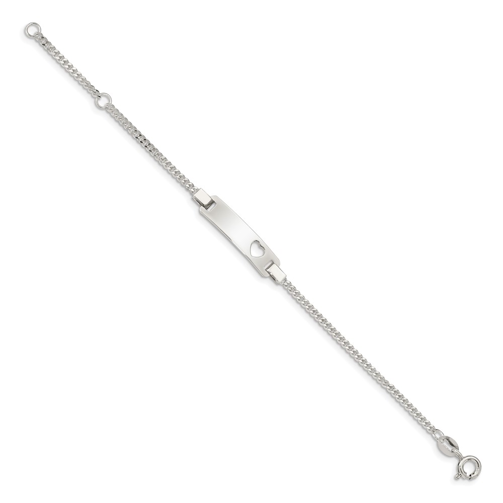 Sterling Silver Adjustable Baby ID Bracelet (QID166-6)