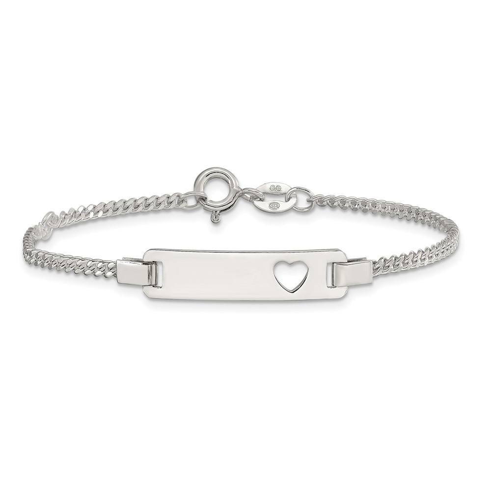 Sterling Silver Adjustable Baby ID Bracelet (QID166-6)