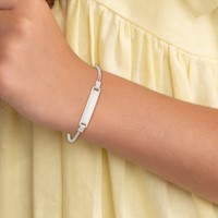 Sterling Silver Engravable Curb Link 27x5mm Plate Adjustable ID Bracelet - 6in view 5