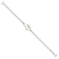 Sterling Silver Engravable Cable Link Angel 20x 12mm Plate ID Bracelet, 6" view 2