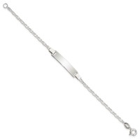 Sterling Silver Engravable Fancy Link 27x 5mm Plate ID Bracelet, 6" view 2