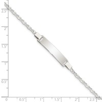 Sterling Silver Engravable Fancy Link 27x 5mm Plate ID Bracelet, 6" view 4