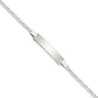 Sterling Silver Engravable Fancy Link 27x 5mm Plate ID Bracelet, 6" view 1
