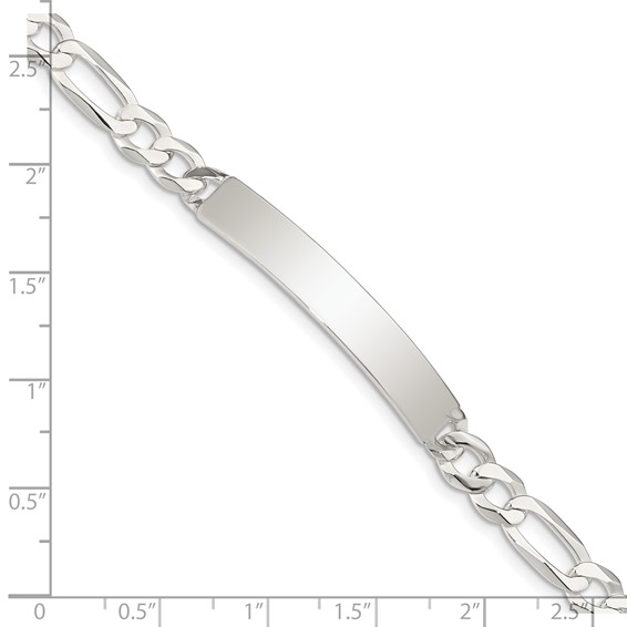 Sterling Silver Figaro Link ID Bracelet