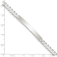 Sterling Silver Polished Engravable Curb Link 40x 5mm Plate ID Bracelet, 7.5" view 4