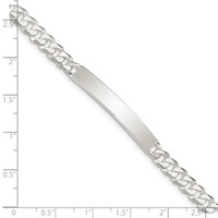 Sterling Silver Polished Engravable Curb Link 40x 6mm Plate ID Bracelet, 7.5" view 4