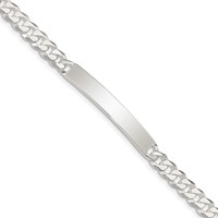 Sterling Silver Polished Engravable Curb Link 40x 6mm Plate ID Bracelet, 7.5" view 1