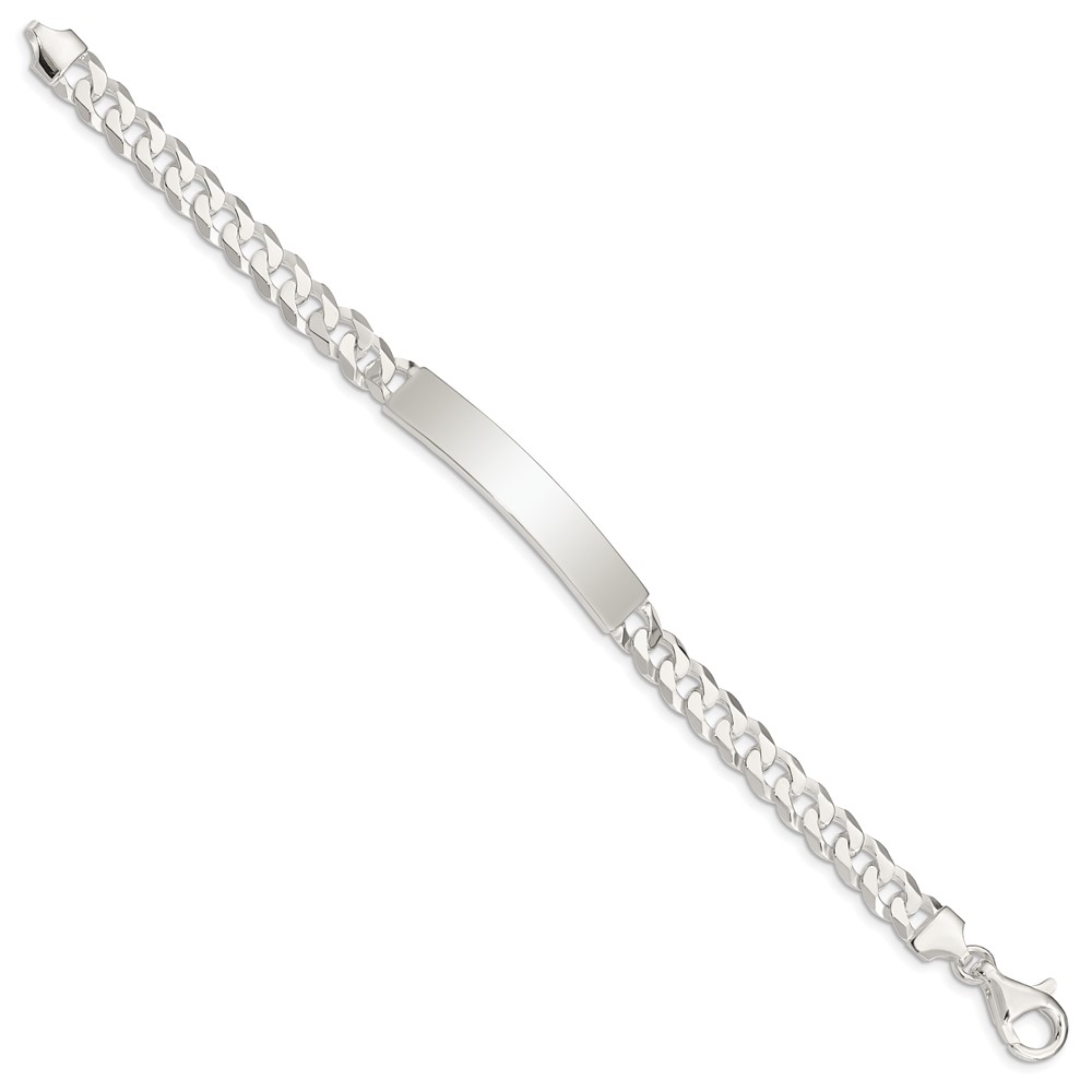 Sterling Silver Curb Link ID Bracelet (QID198-8.5)