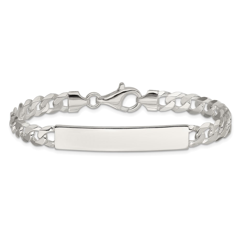 Sterling Silver Curb Link ID Bracelet (QID198-8.5)