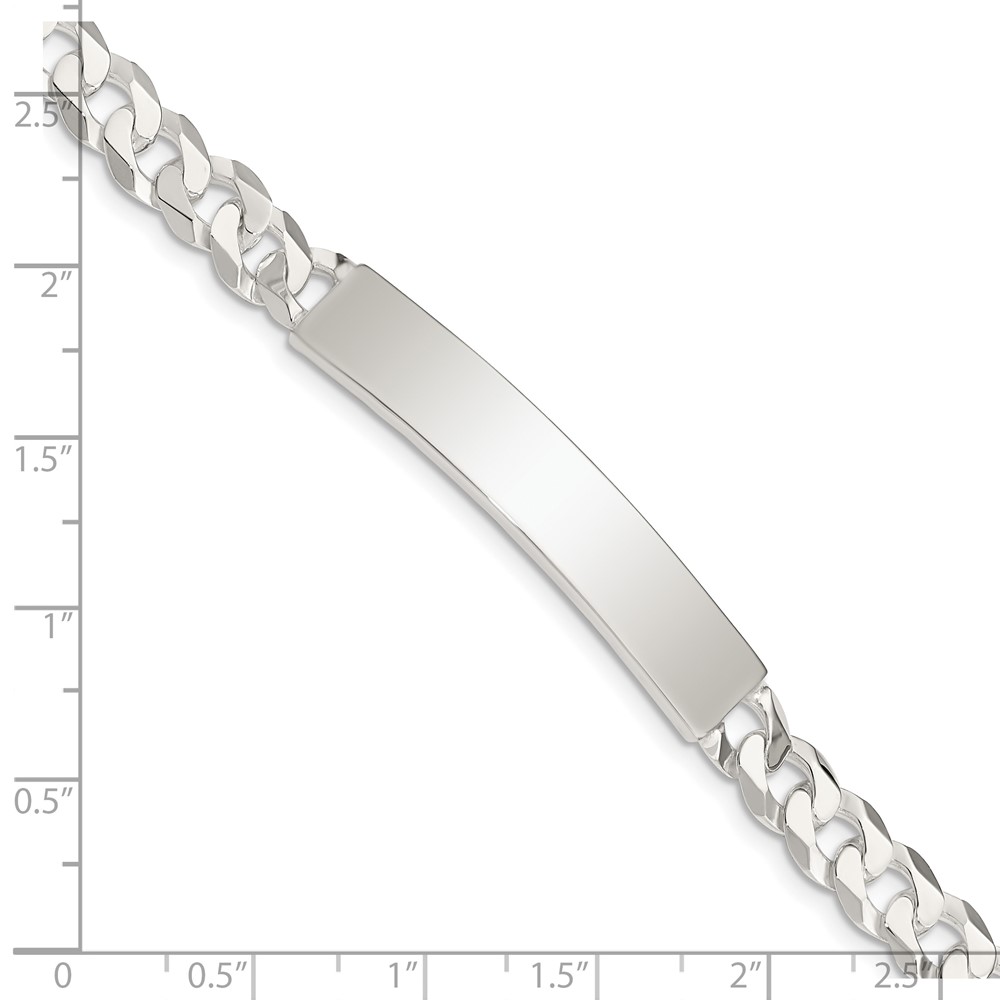 Sterling Silver Curb Link ID Bracelet (QID198-8.5)