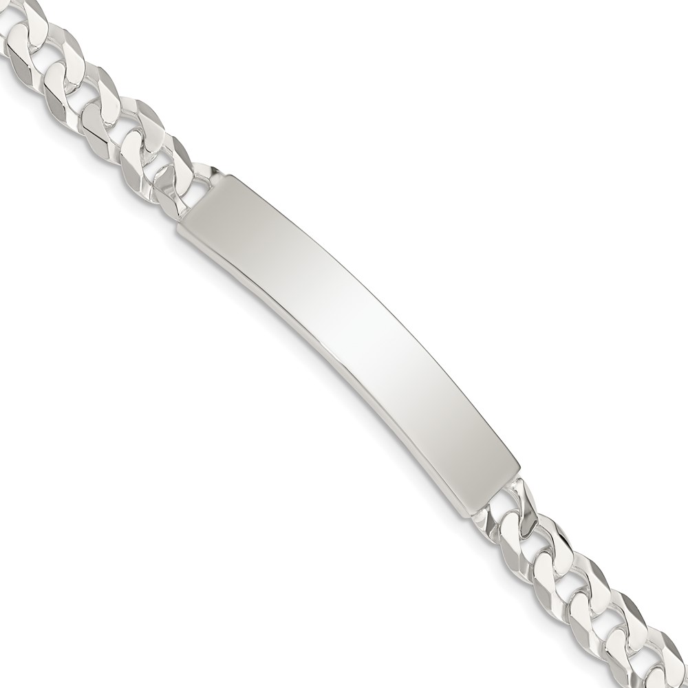 Sterling Silver Curb Link ID Bracelet (QID198-8.5)
