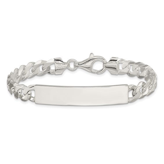 Sterling Silver Curb Link ID Bracelet