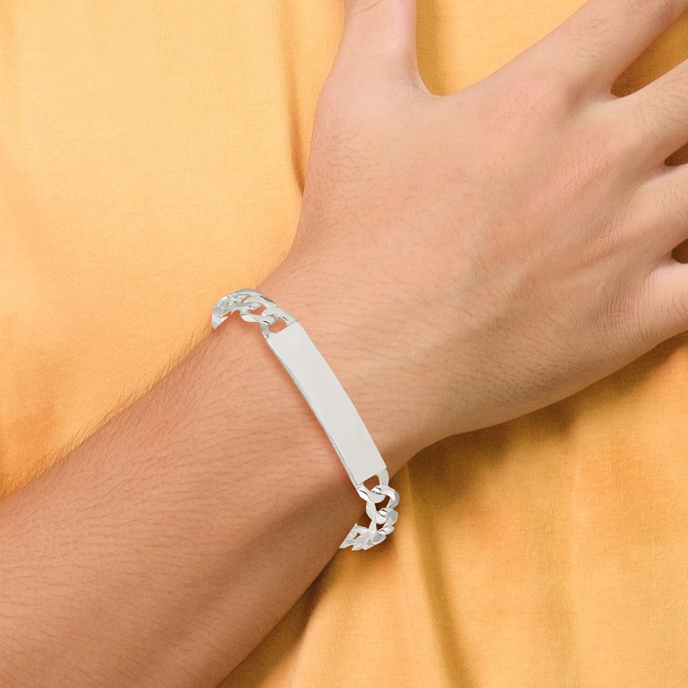 Sterling Silver Curb Link ID Bracelet (QID200-7.5)