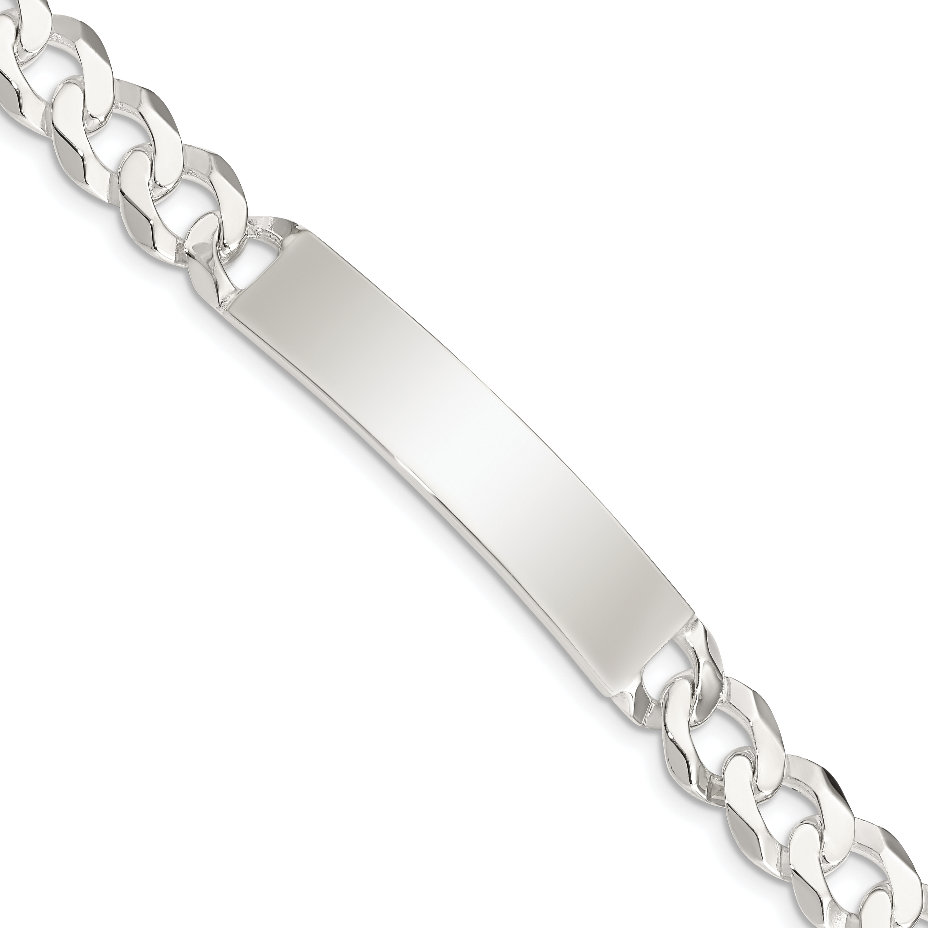 Sterling Silver Curb Link ID Bracelet (QID200-7.5)