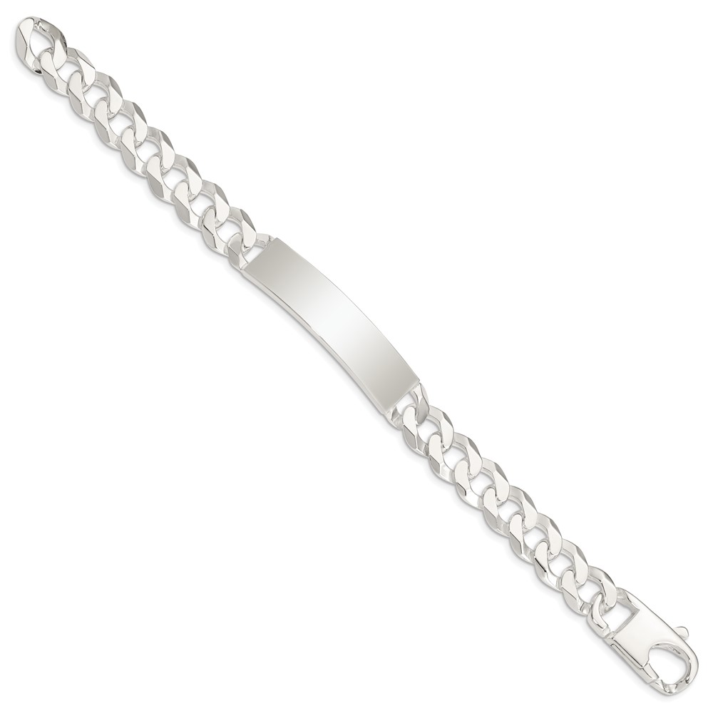 Sterling Silver Curb Link ID Bracelet (QID201-8.5)
