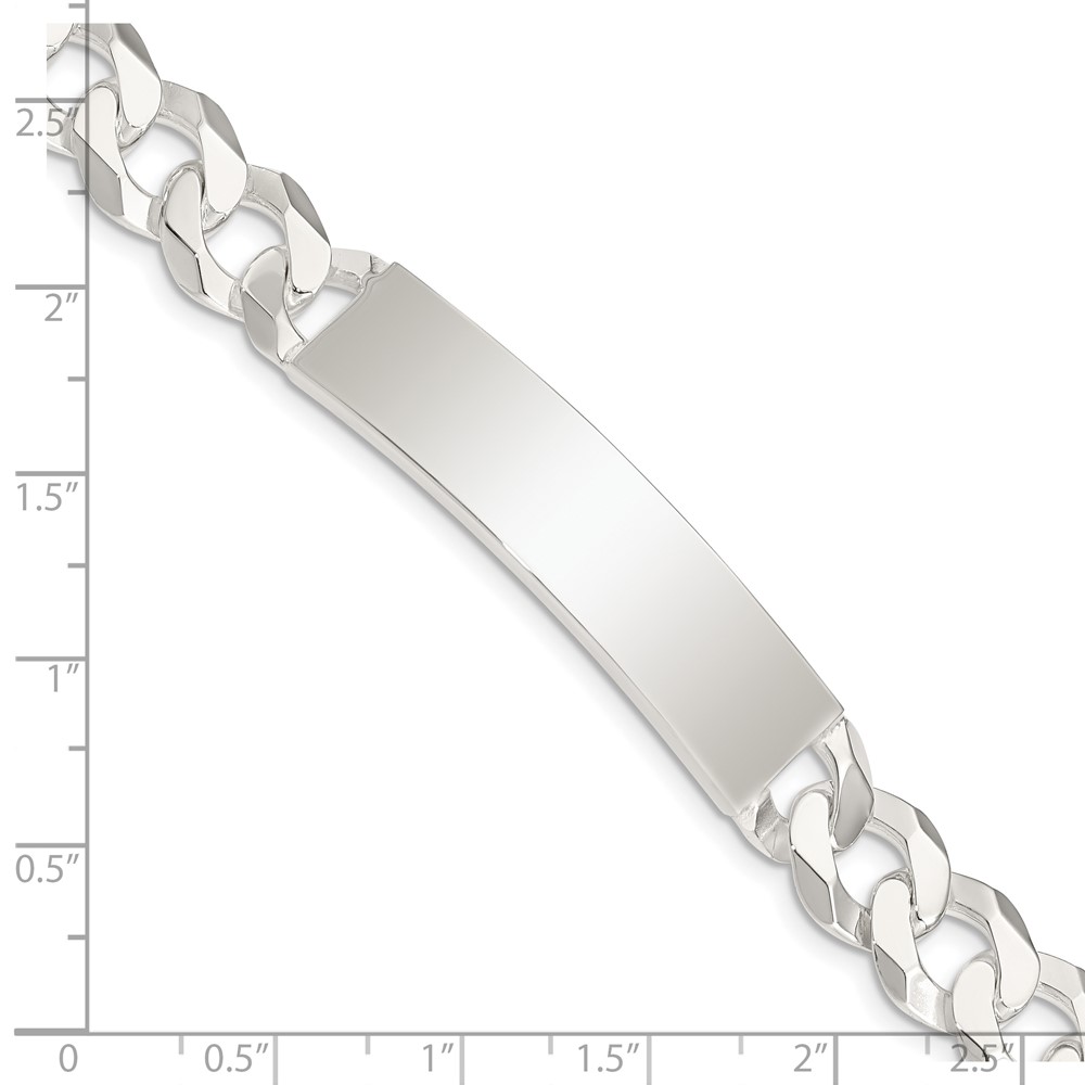 Sterling Silver Curb Link ID Bracelet (QID201-8.5)