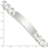 Sterling Silver Polished Engravable Curb Link 42x 10mm Plate ID Bracelet, 7.5" view 4
