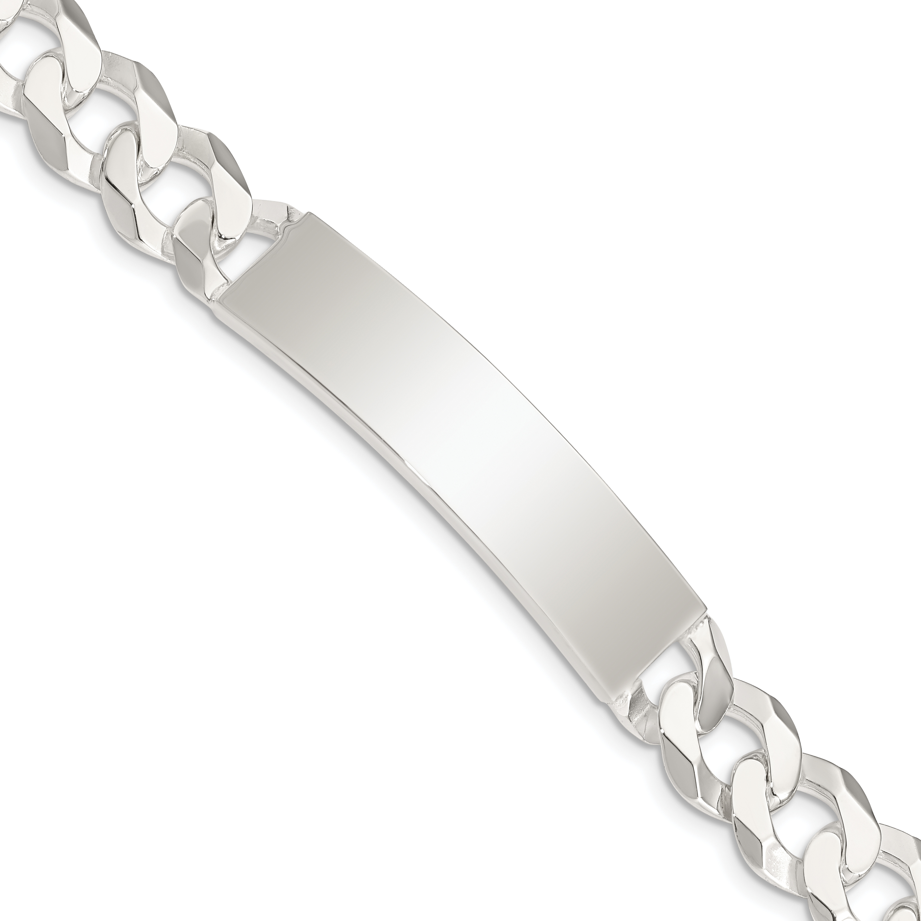 Sterling Silver Curb Link ID Bracelet (QID201-7.5)