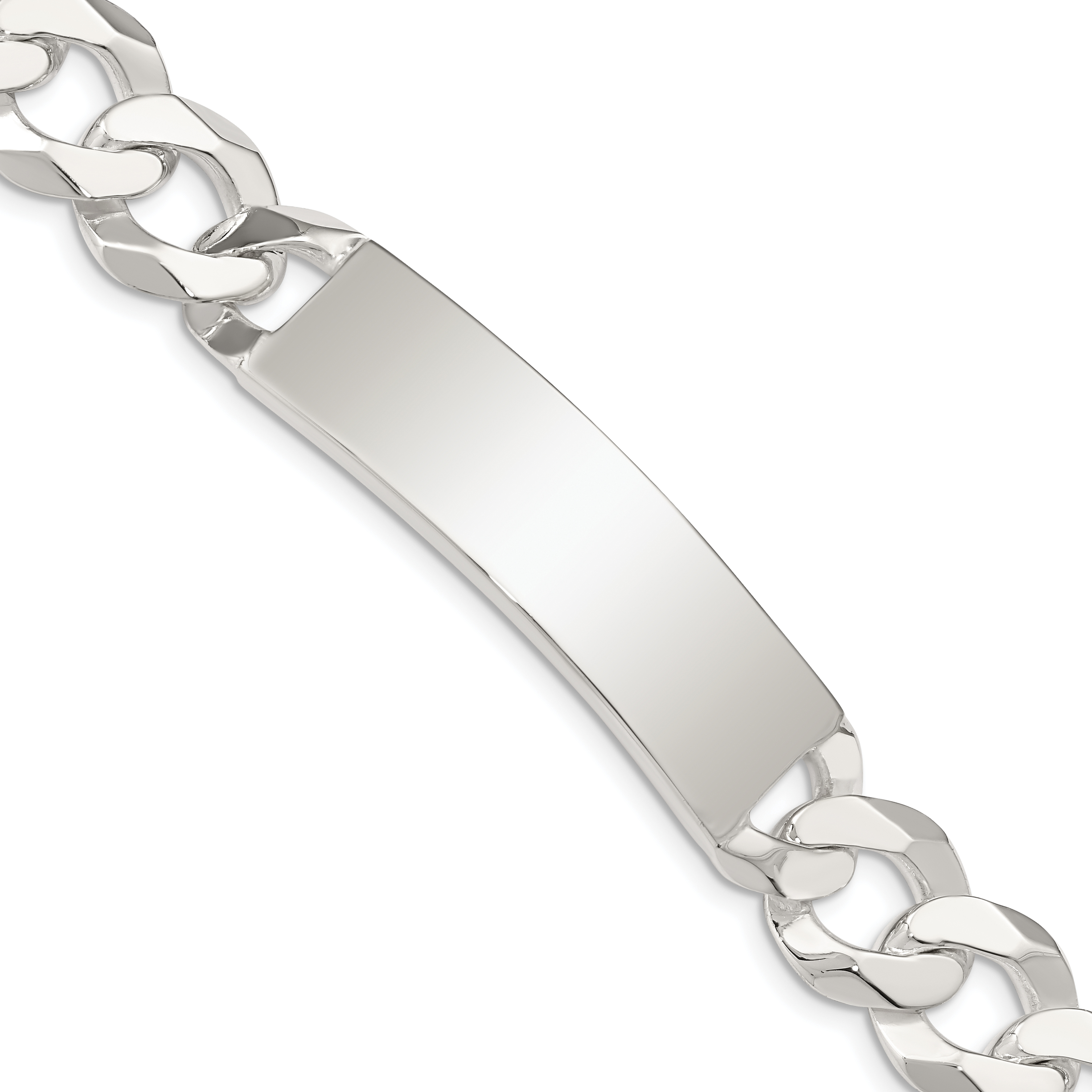 Sterling Silver Curb Link ID Bracelet (QID202-8.5)