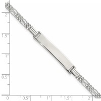 Sterling Silver Double Chain Fancy Link ID Bracelet view 5