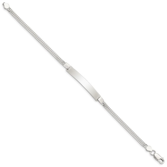 Sterling Silver Double Chain ID Bracelet