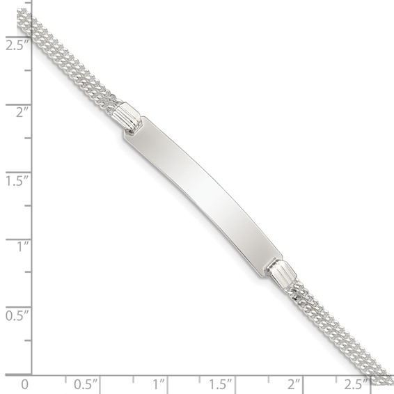 Sterling Silver Double Chain ID Bracelet
