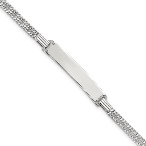 Sterling Silver Double Chain ID Bracelet