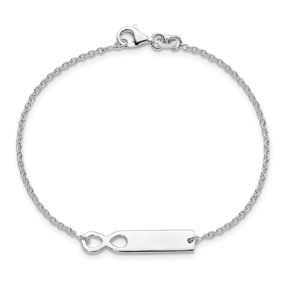 Sterling Silver Polished Infinity ID 7in Bracelet (QID227-7)