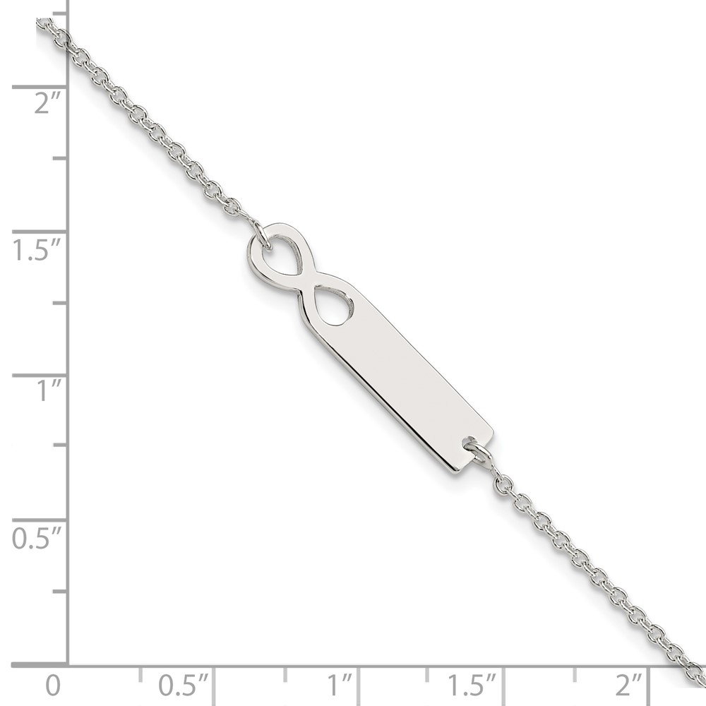 Sterling Silver Polished Infinity ID 7in Bracelet (QID227-7)
