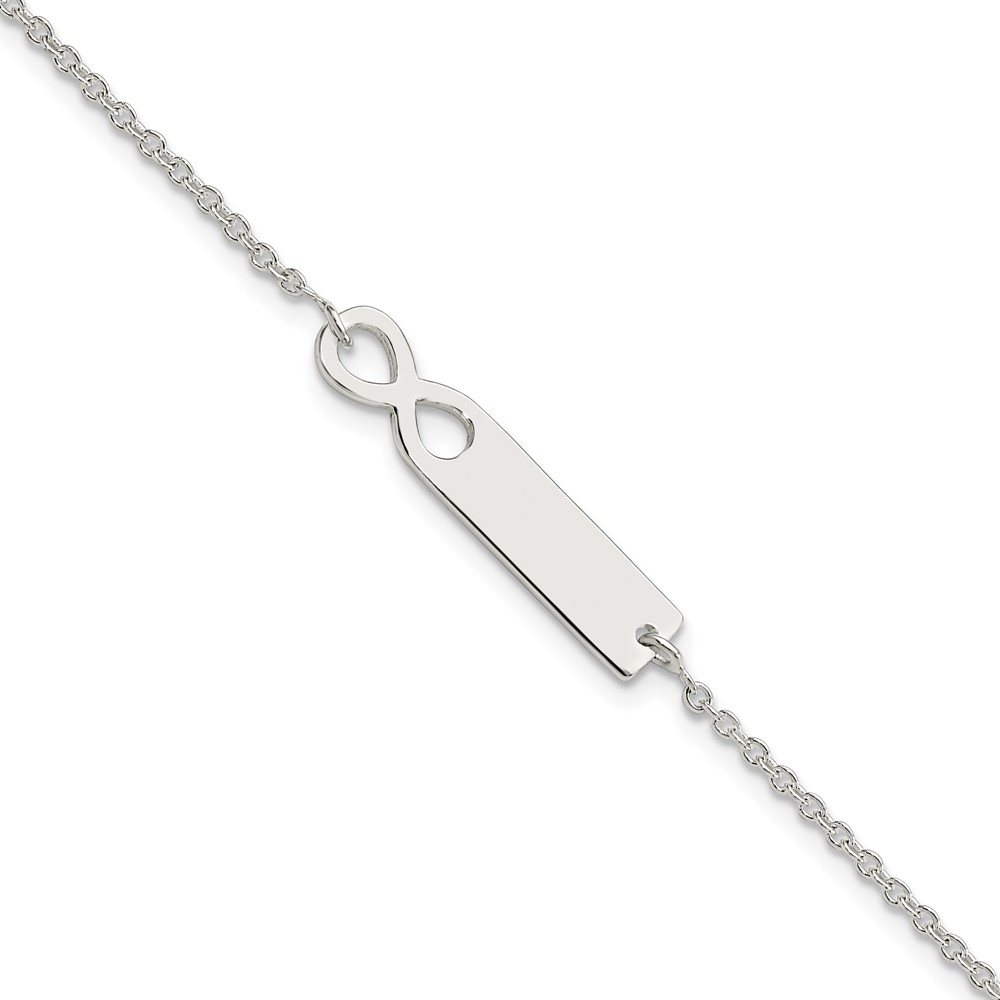 Sterling Silver Polished Infinity ID 7in Bracelet (QID227-7)
