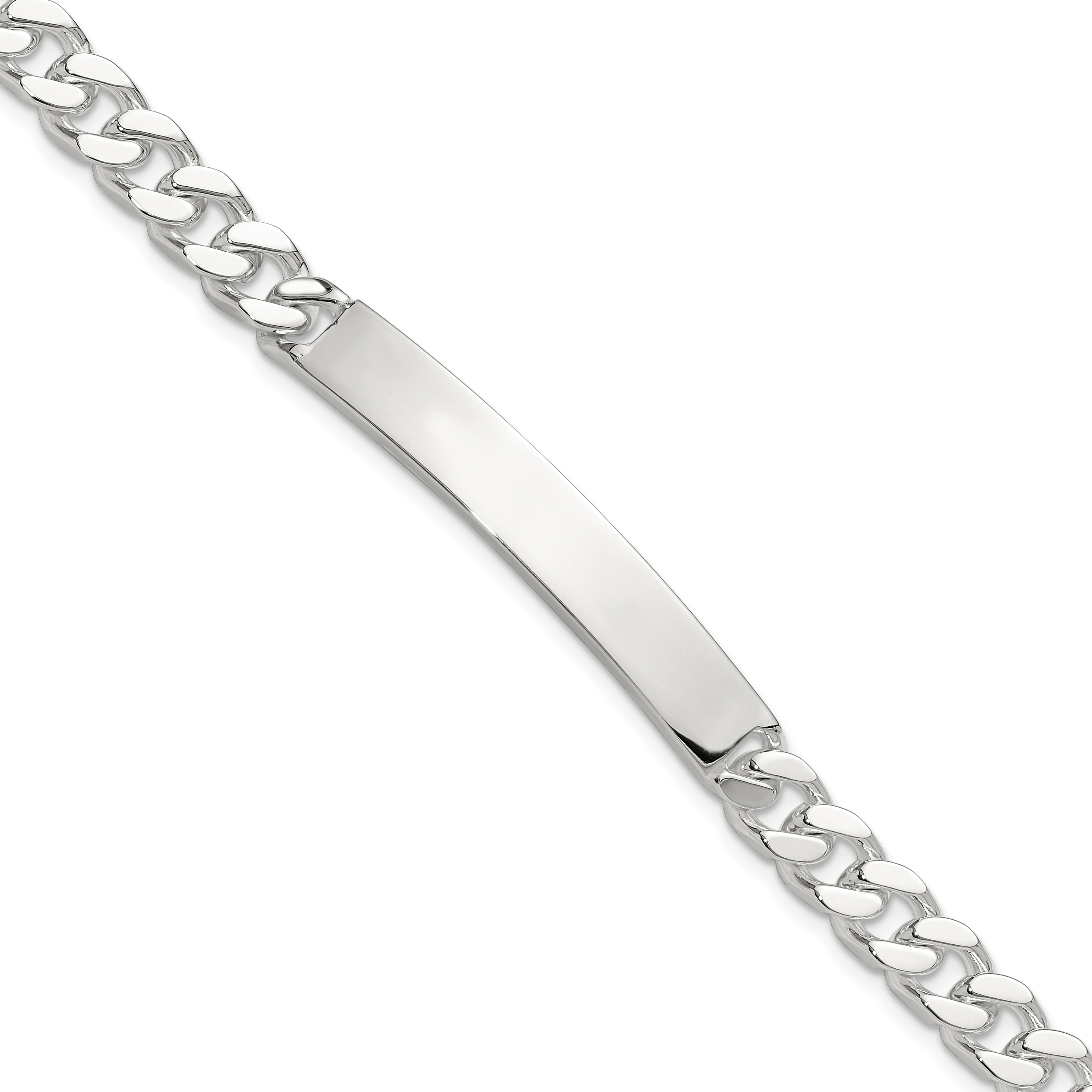 Sterling Silver 8in Curb ID Bracelet (QID241-8)