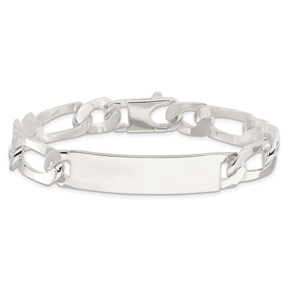Sterling Silver 8.5in Figaro ID Bracelet