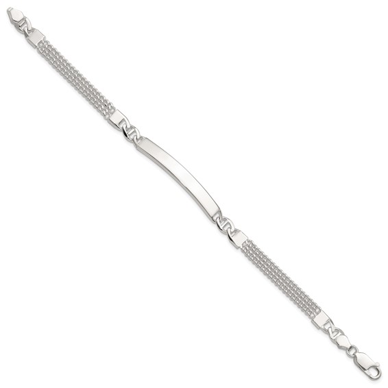 Sterling Silver Double Strand Curb Link 8in ID Bracelet