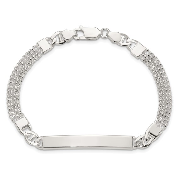 Sterling Silver Double Strand Curb Link 8in ID Bracelet
