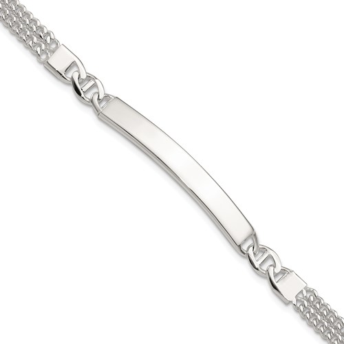 Sterling Silver Double Strand Curb Link 8in ID Bracelet
