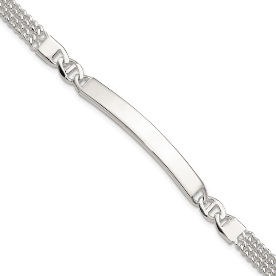 Sterling Silver Double Strand Curb Link 8in ID Bracelet