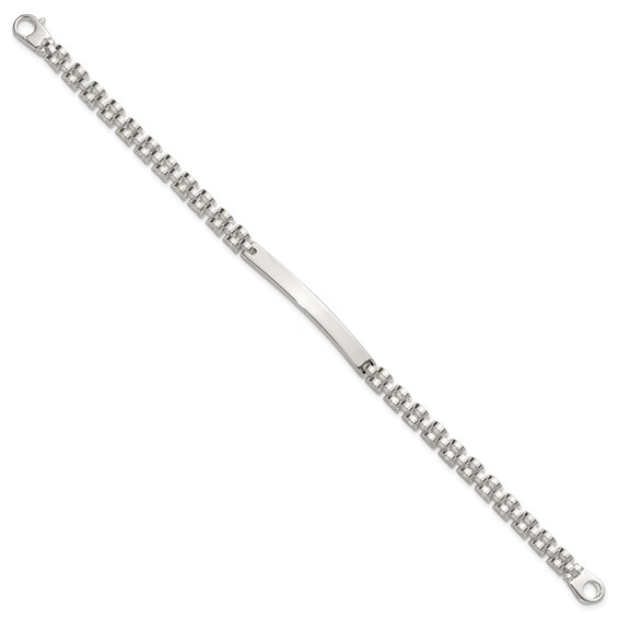 Sterling Silver Polished 4.7mm Fancy Link 8 inch Mens ID Bracelet