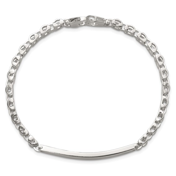 Sterling Silver Polished 4.7mm Fancy Link 8 inch Mens ID Bracelet