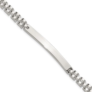 Sterling Silver Polished 4.7mm Fancy Link 8 inch Mens ID Bracelet