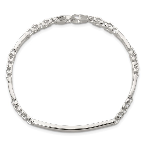 Sterling Silver Polished 4.7mm Fancy Link 7.5 inch ID Bracelet