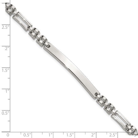 Sterling Silver Polished 4.7mm Fancy Link 7.5 inch ID Bracelet