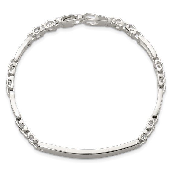 Sterling Silver Polished 6.5mm Fancy Link 7.75 inch ID Bracelet