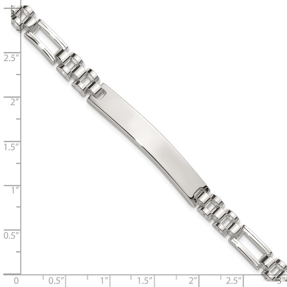 Sterling Silver Polished 6.5mm Fancy Link 7.75 inch ID Bracelet