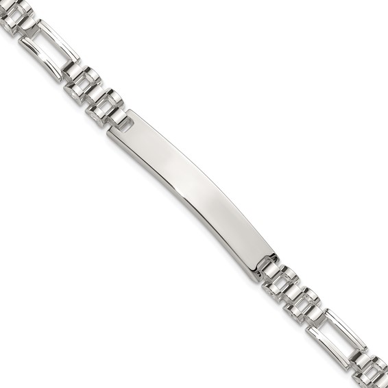 Sterling Silver Polished 6.5mm Fancy Link 7.75 inch ID Bracelet