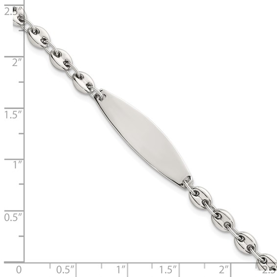 Sterling Silver Polished 5.0mm Mariner/Anchor Link 7.5 Inch ID Bracelet