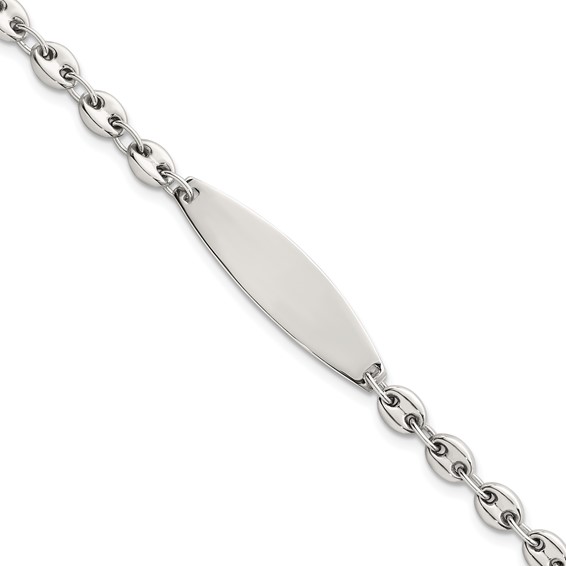 Sterling Silver Polished 5.0mm Mariner/Anchor Link 7.5 Inch ID Bracelet