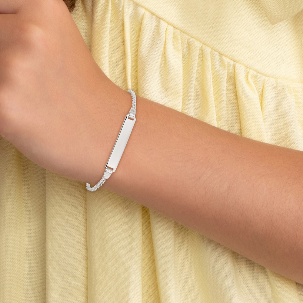 Sterling Silver Children's ID Bracelet (QID28-5.5)