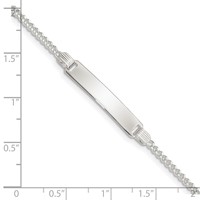 Sterling Silver Engravable Curb Link 27x4mm Plate ID Bracelet - 6in view 4