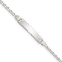 Sterling Silver Engravable Curb Link 27x4mm Plate ID Bracelet - 6in view 1