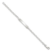 Sterling Silver Engravable Curb Link 27x4mm Plate ID Bracelet - 6in view 2